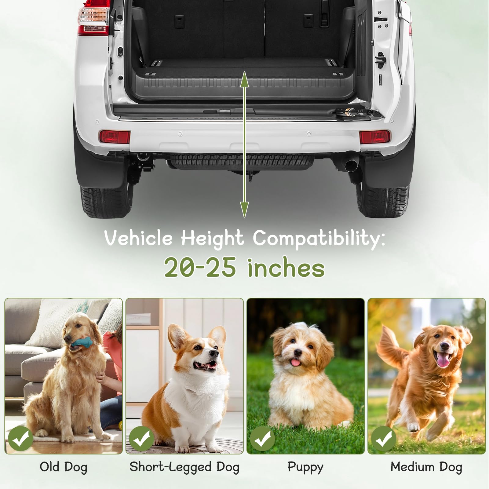 Escaleras para Perros para automóvil, escalones Plegables de Metal Resistente para Mascotas, rampa Antideslizante para Perros para camión, SUV, Cama Alta, Capacidad de 300 Libras, Altura Ajustable