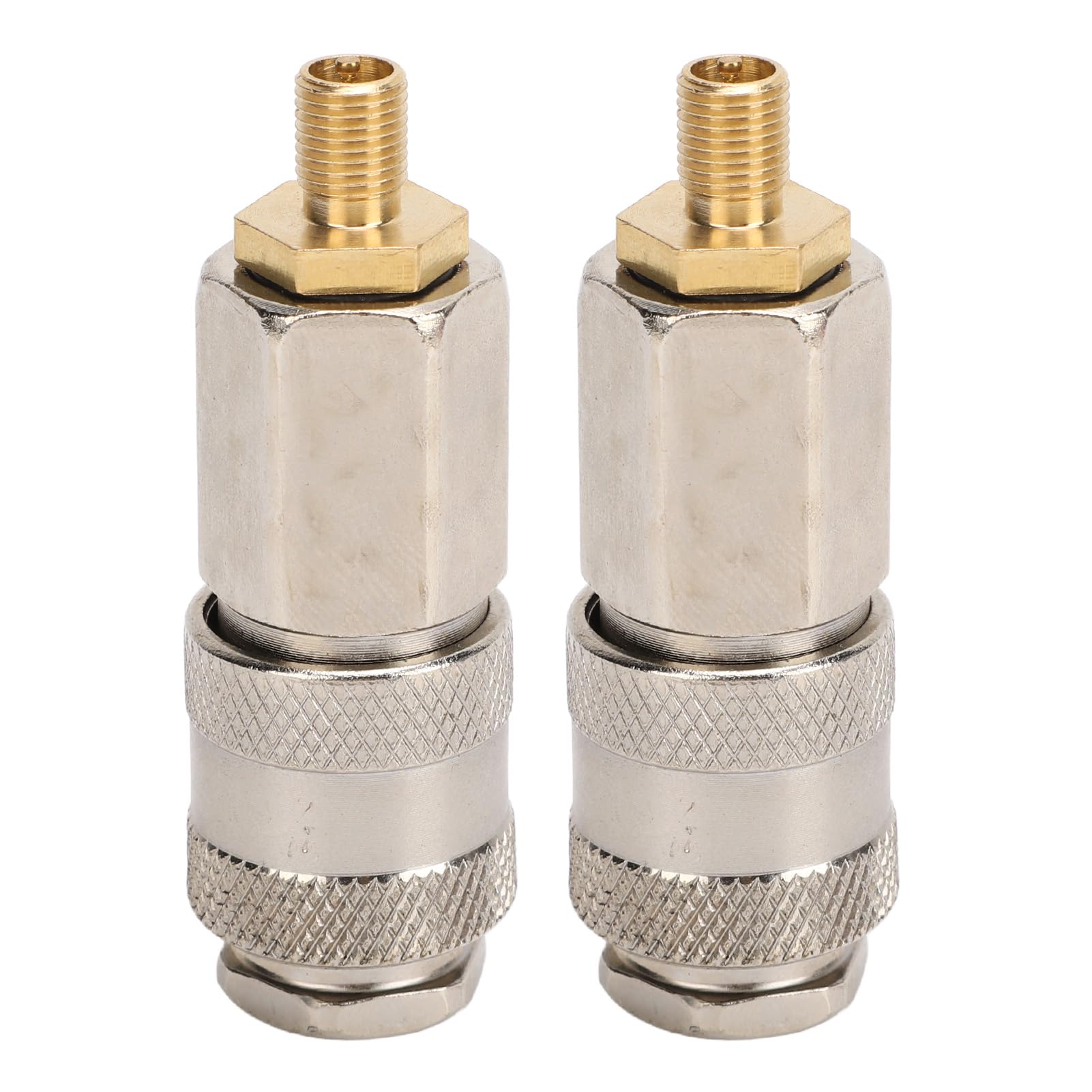 Buachois 2 Pack Tire Inflator Electric Portable Air Compressor Adapters Portable Heavy Duty Steel Male Thread to US Valve 3 in 1 Quick Connector Coupler for Tire Inflator