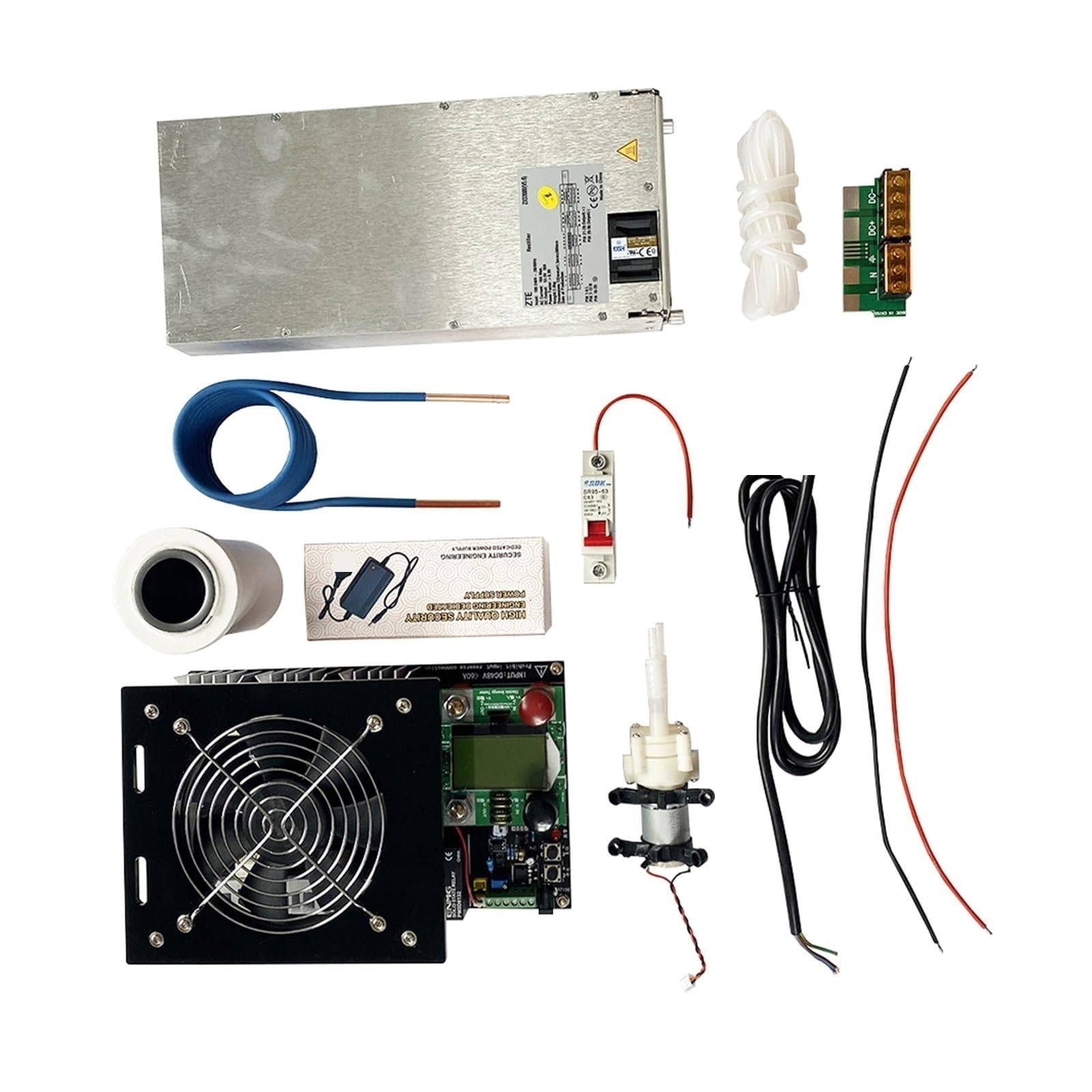 Nagrzewnica indukcyjna 3000W ZVS nagrzewnica indukcyjna nagrzewnica indukcyjna płytka drukowana maszyna grzewcza + cewka grzewcza + tygiel 70mL + pompa + zasilacz(A)