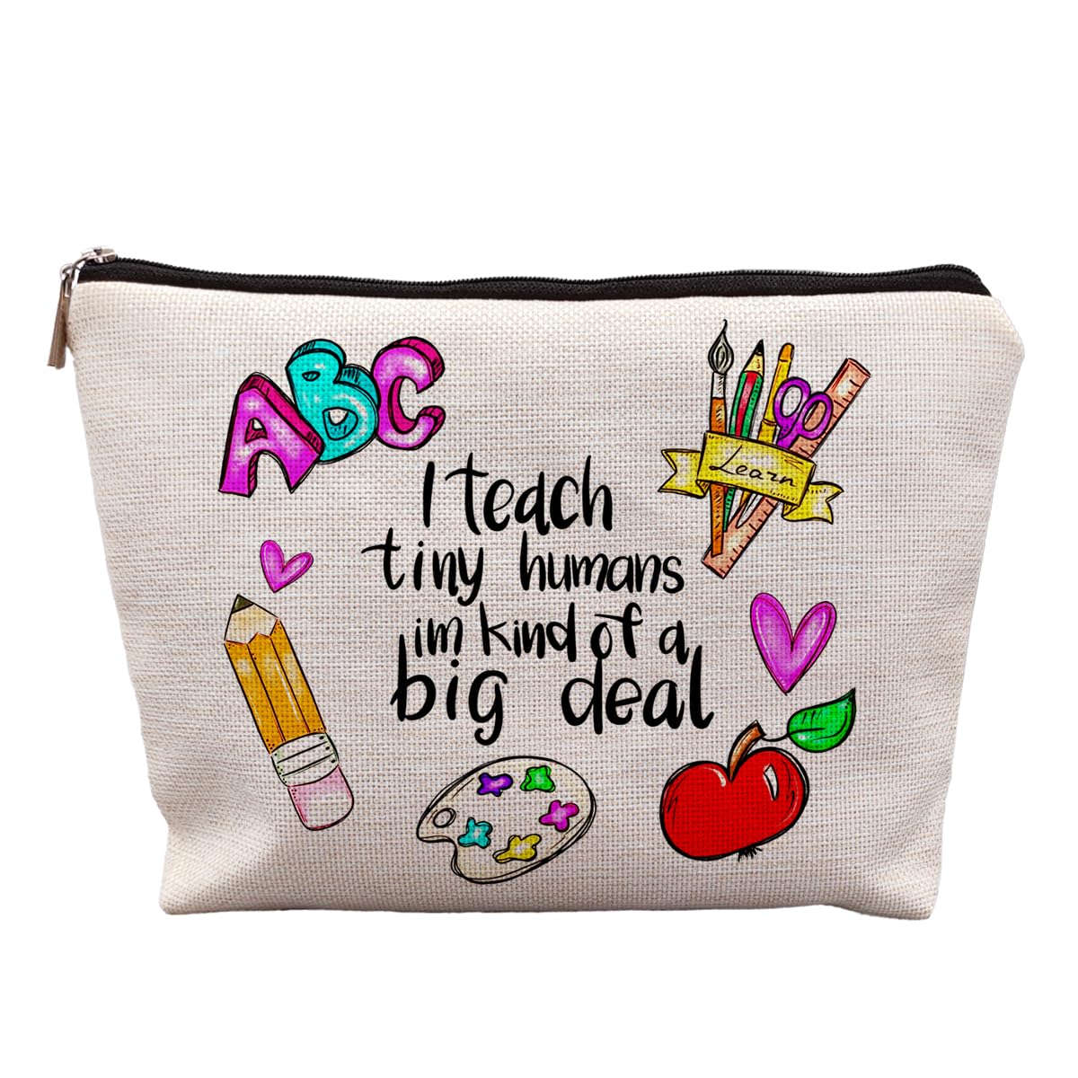 uinwk Teacher Makeup Bag, Funny Teacher Gifts, Teacher Appreciation Gifts, Teacher Gifts for Women, Best Teacher Gifts, I Teach Tiny Humans I 'm Kind