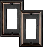 Vista 16 de Cubierta de Interruptor de Luz Doble Toggle/Decorador Individual Placa de Pared de Metal Adler, Paquete de 2 Bronce Envejecido 3 Gang, Cubierta