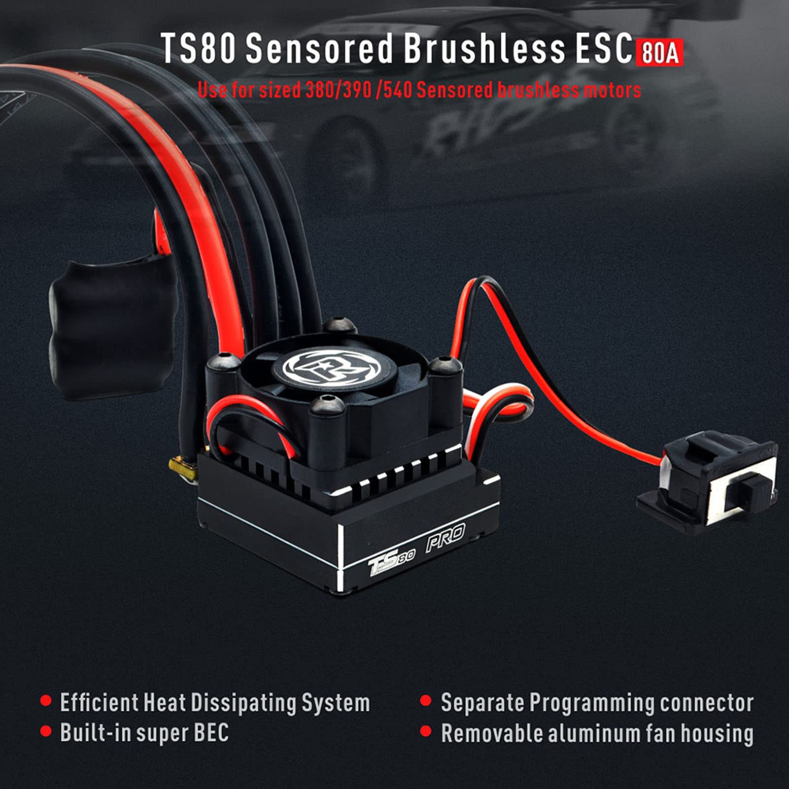 Bezszczotkowy Silnik z Czujnikiem 380 8,5 T z Zestawem TS80A ESC,