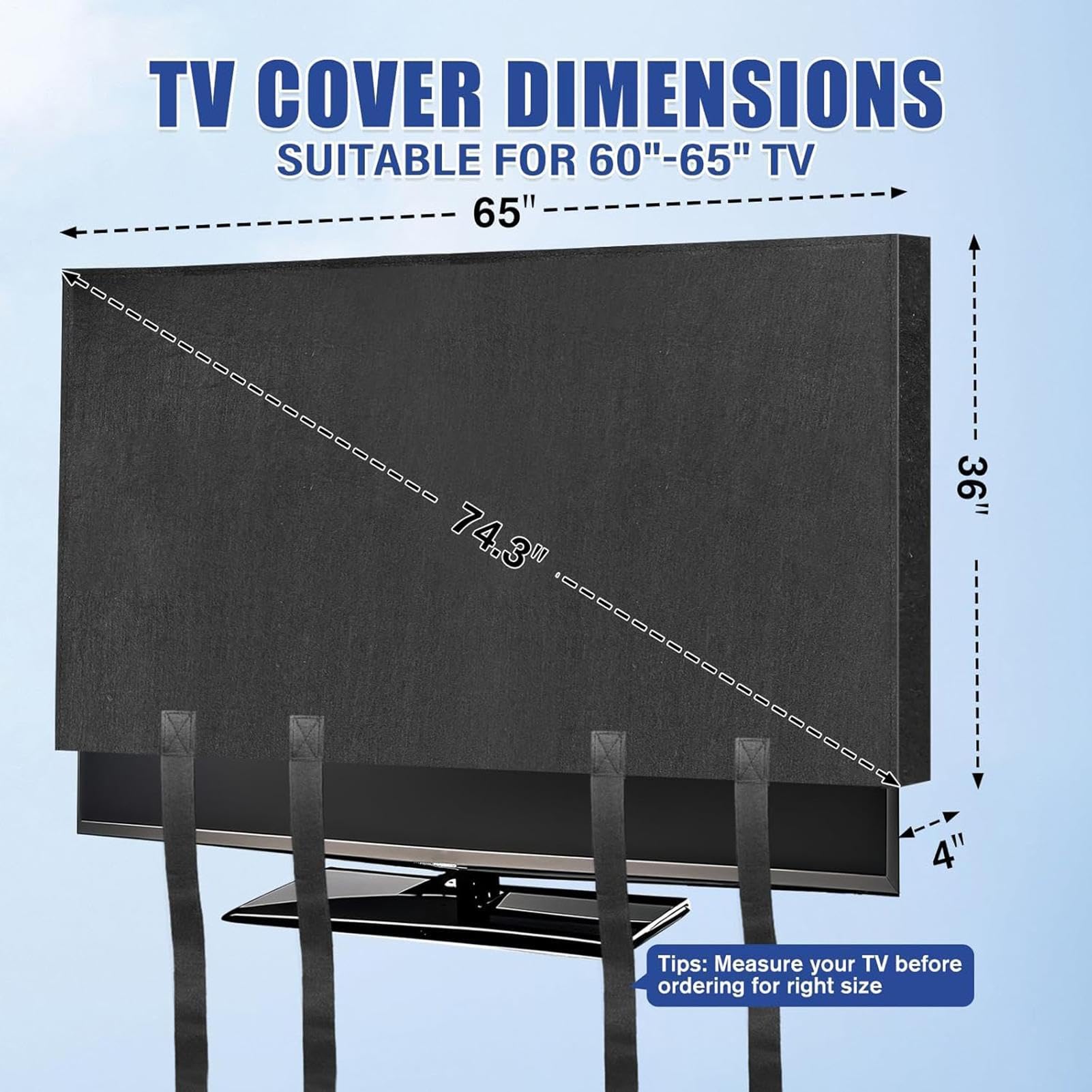 Copertura TV per Trasloco Protezione per Televisione con Fascia Inferiore | Schermo Protettivo per Trasloco TV per Appartamenti, Dormitori, Hotel, Fattorie, Scuole, Soggiorno, Camera da , Studio,