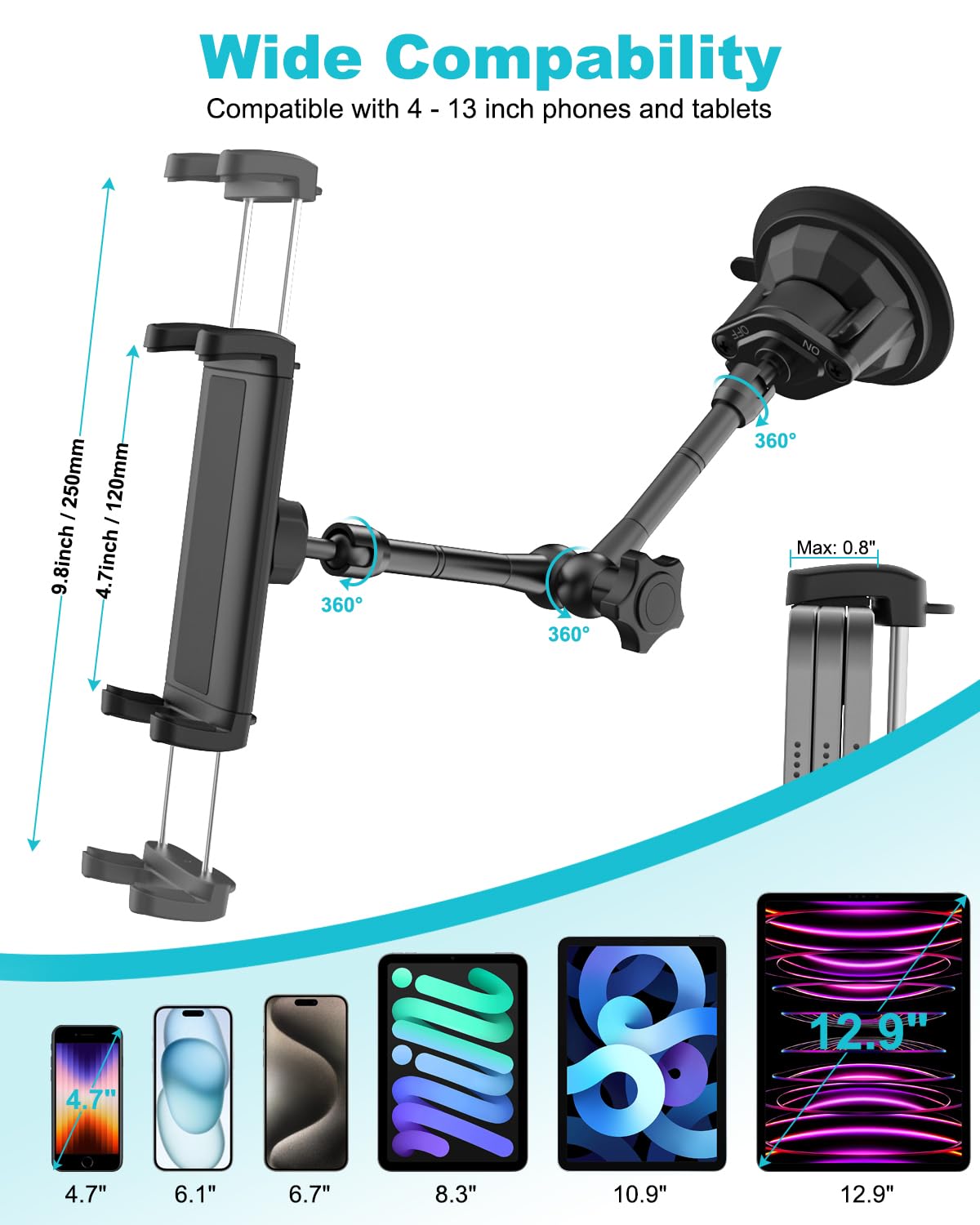 Tsryrlr Porta Cellulare da Auto [Super potenza di aspirazione] Supporto