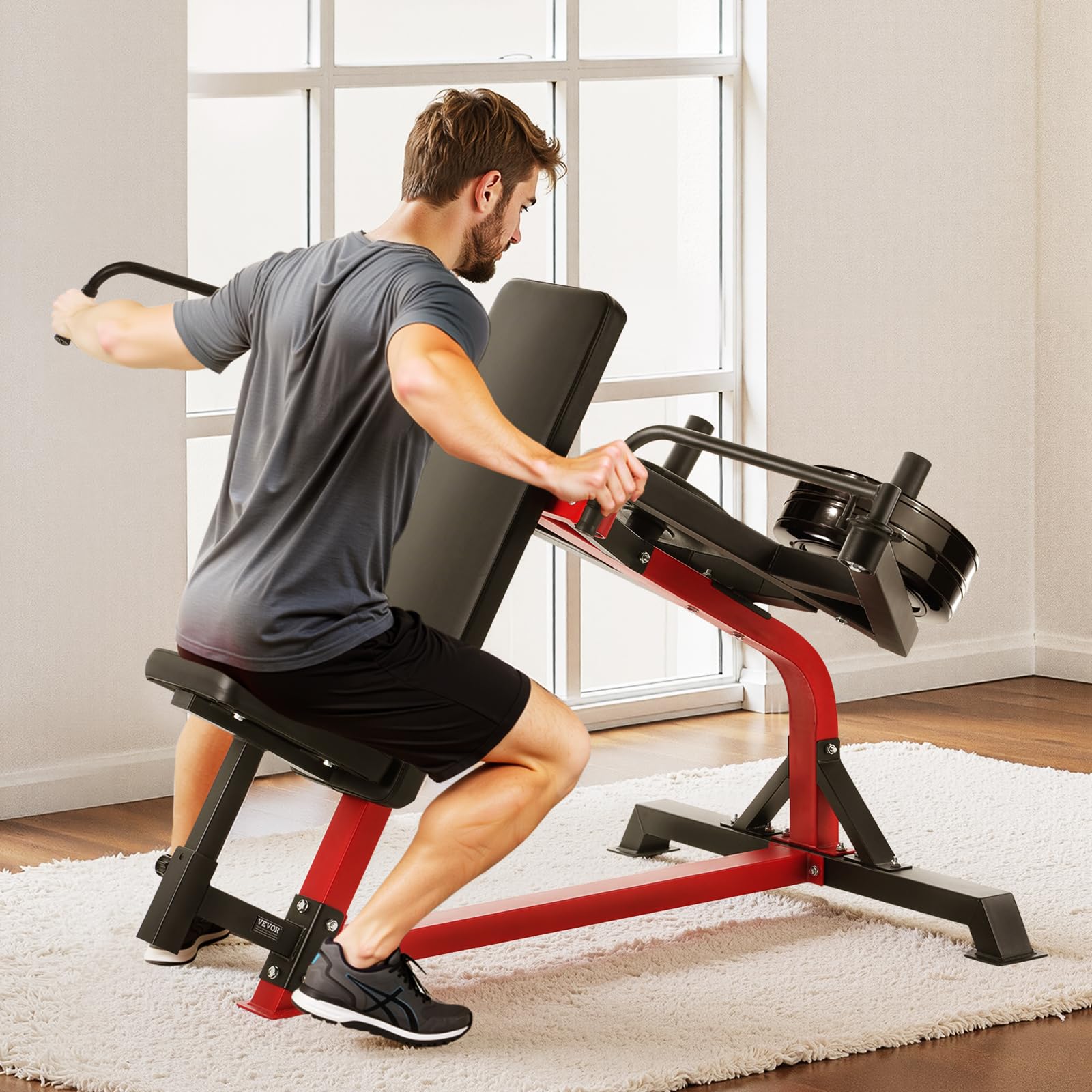 VEVOR Máquina de Apertura de Pecho Inclinada y Deltoides Posteriores, Carga 204 kg, Banco de Pecho Ajustable, para Entrenamiento de Fuerza de la Parte Superior del Cuerpo, 1400 x 1000 x 1100 mm