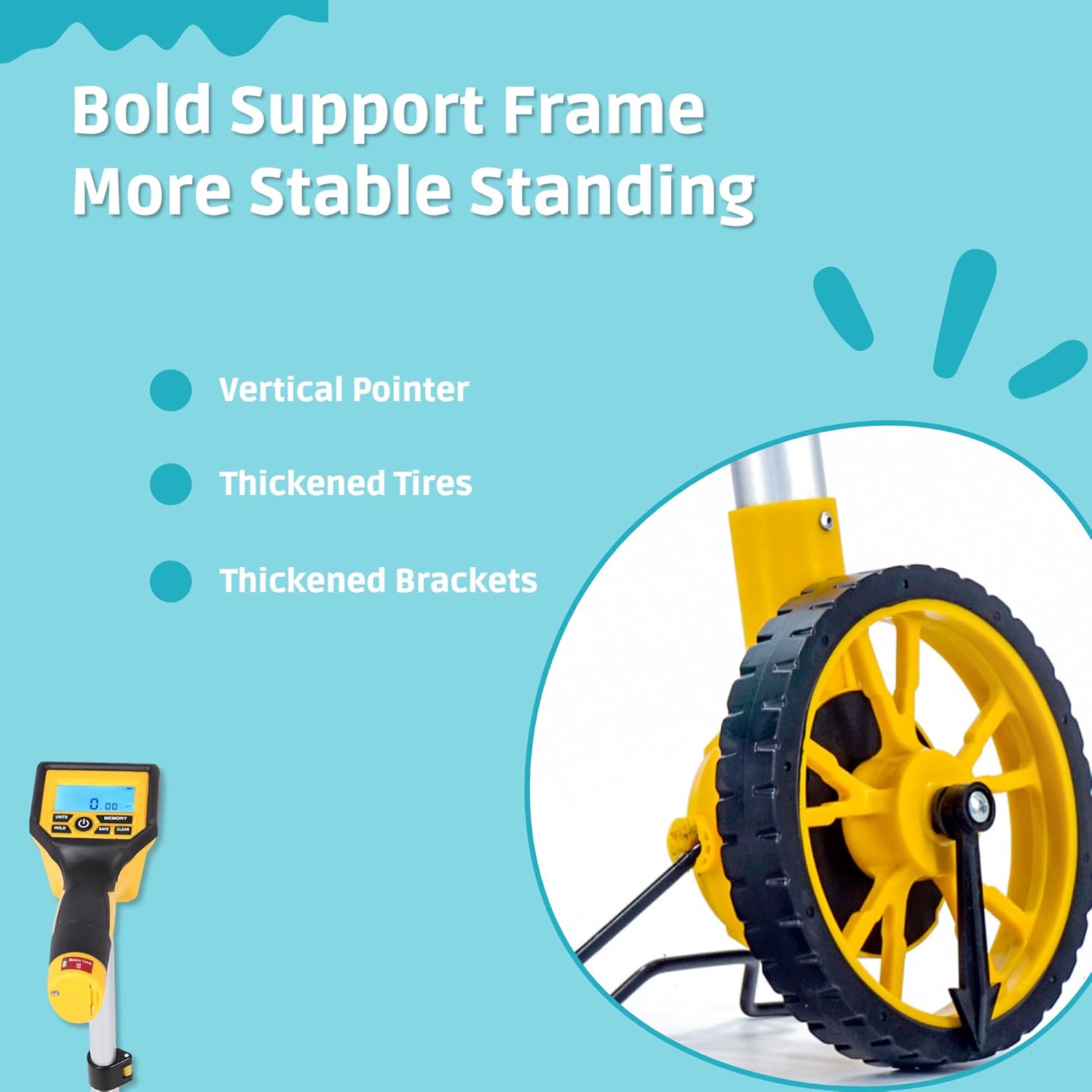 Measuring Wheel in Feet and Inches, Portable Measure Wheel, Digital Display/Mechanical/Double Collapsible, Maximum Measurement: 100000FT/M, Include cloth backpack