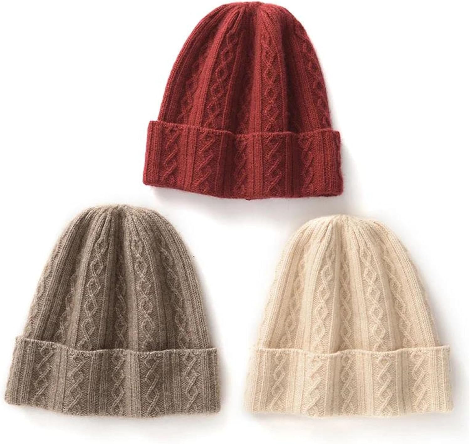 Unisex Casual Chunky Cable Knit Beanie Hat, Men and Women Fall Winter Warm Ear Protection Cold Weather Skull Cap