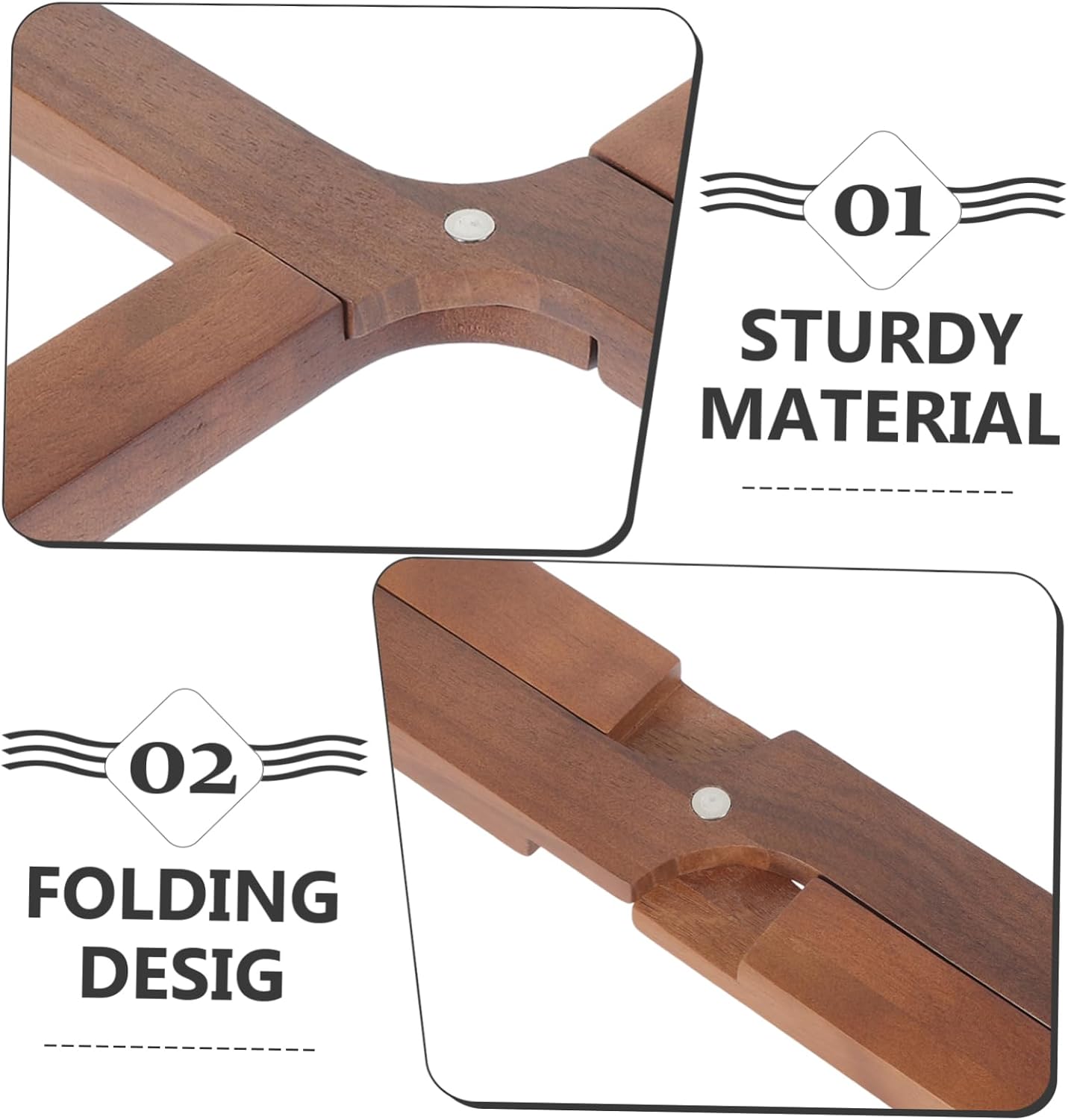 PRETYZOOM 1Pc Foldable Walnut Pot Holder Mat Lightweight Heat Insulation Trivet for Kitchen Dining and Home Use Smooth Edges Space Saving Design for Bowls and Teapots