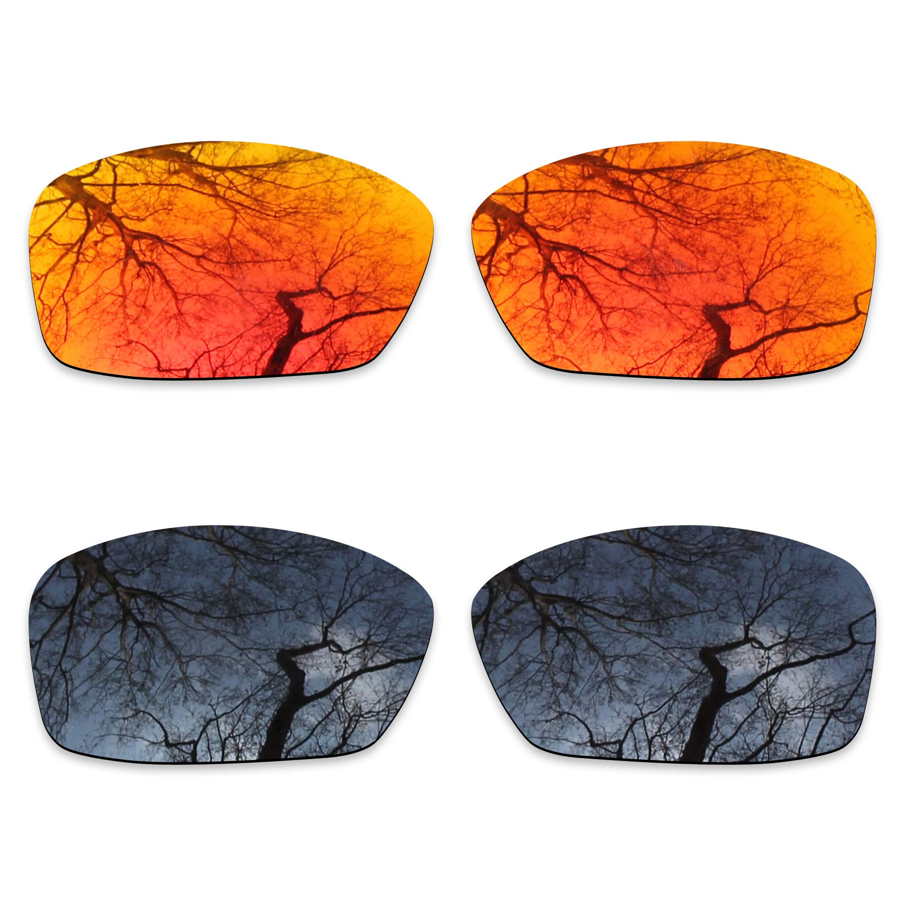 ToughAsNails2 Pair Polarized Lens Replacement for Oakley Hijinx Black&Fire Orange