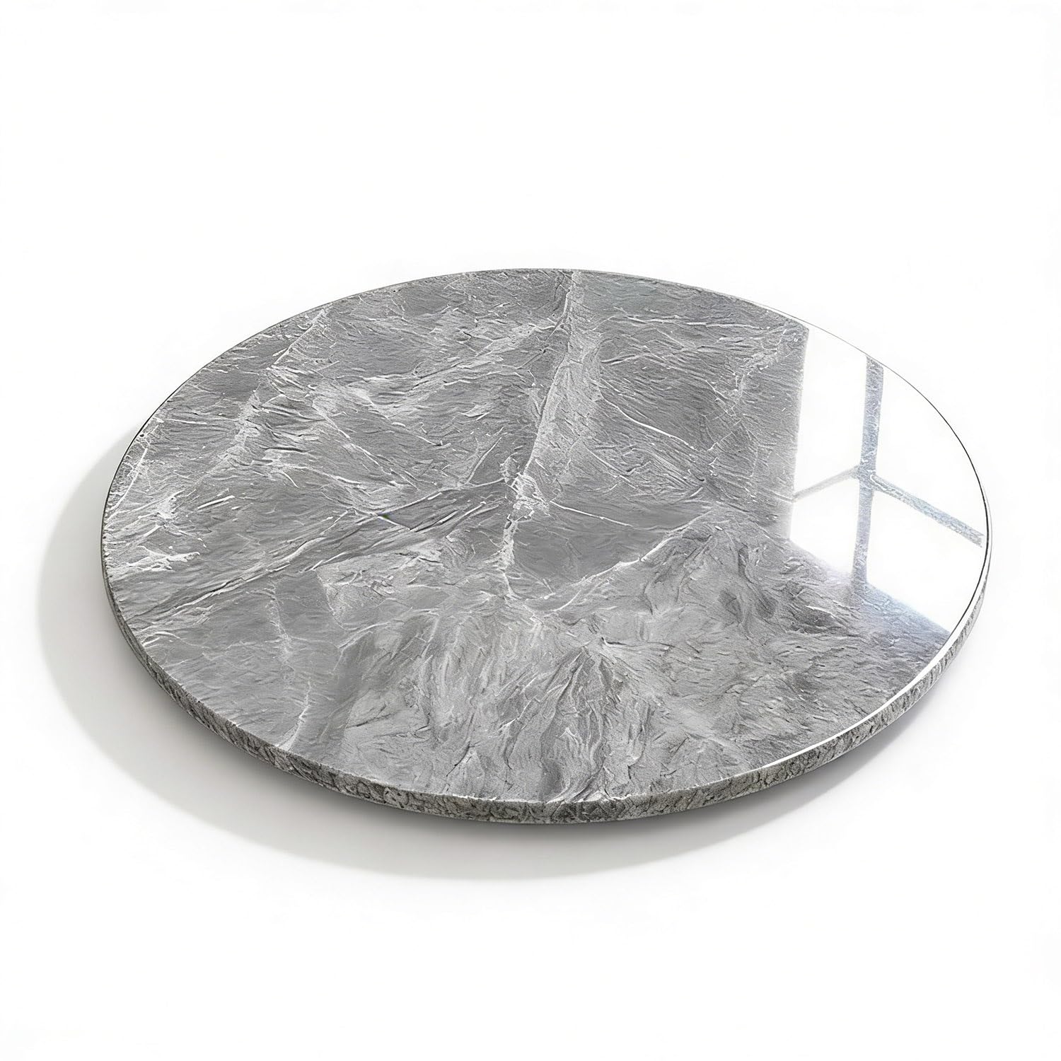 Ardesia Vassoio Girevole Centrotavola, Lazy Susan Piatto Giradischi di Servizio, Ø 60~100 cm Grande Vassoio Rotante, Girevole a 360°, Cibo Facile da Condividere(Glossy Gray,80cm/32)