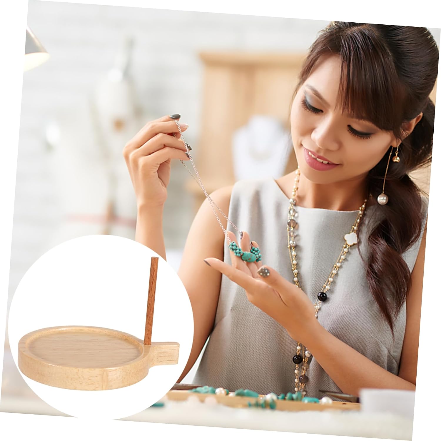 Veemoon Solid Wood Bead Plate Beading Mat for Jewelry Making Bead Sorting Tray