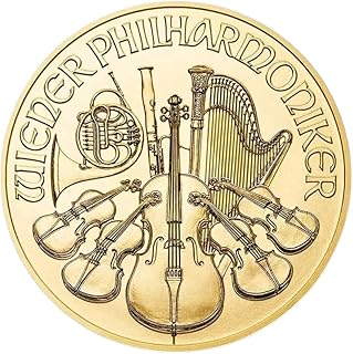 Philharmoniker Gedenkmünze 1 Unze Österreich Sammlerstück mit detaillierter Prägung für numismatische Präsentationen