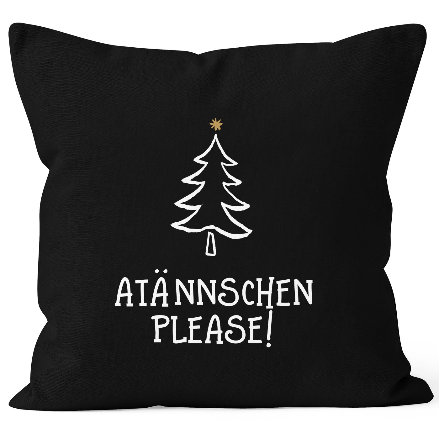Coussin de décoration cadeau de Noël Moon Works noir pour fêtes magiques