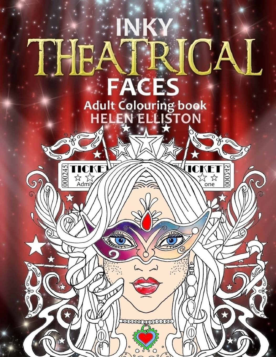 Inky Theatrical Faces: Themed Faces, art therapy colouring book: Volume 11 (Inky colouring books)