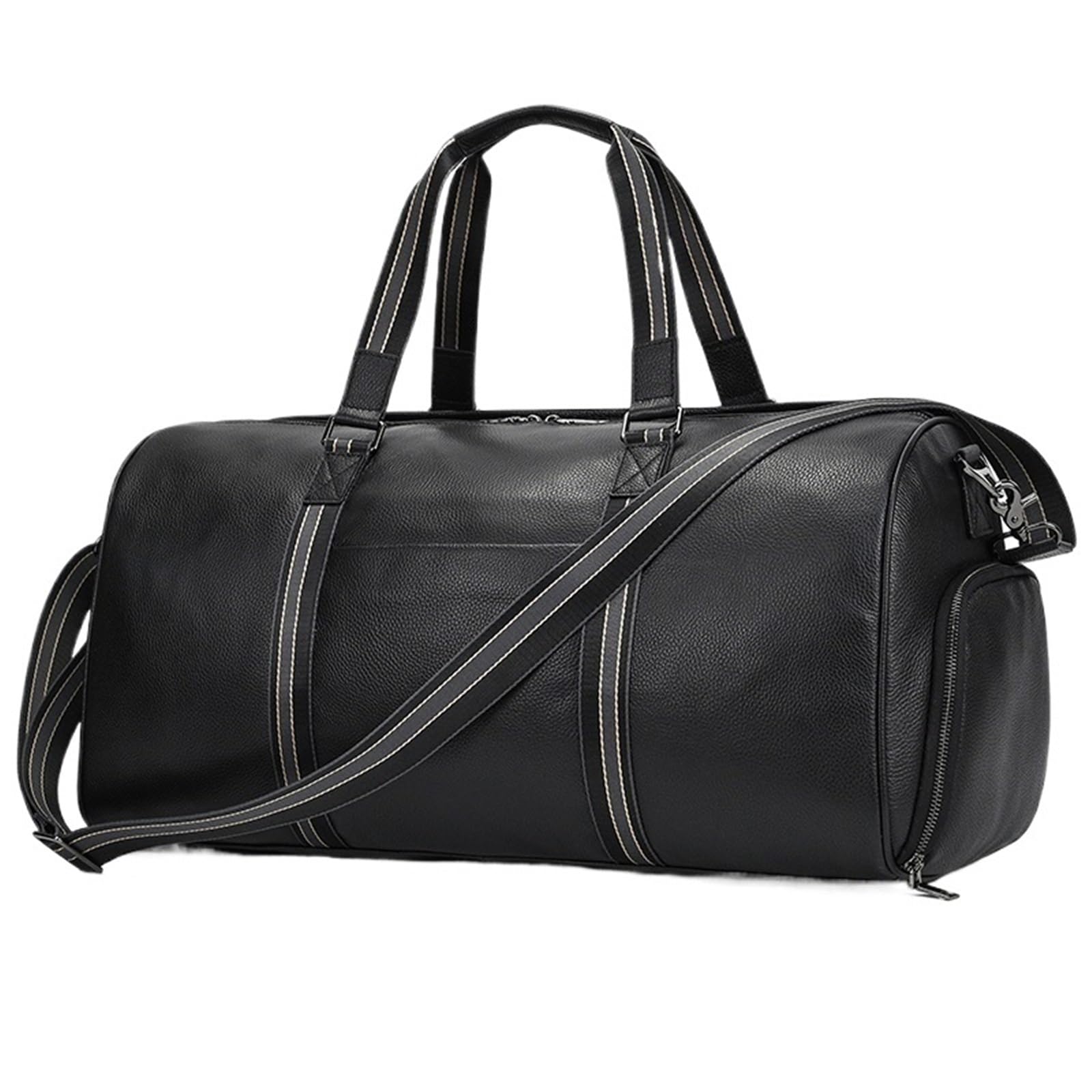Borsone Sportivo in Pelle per Uomo Borsa da viaggio in pelle di mucca da uomo, grande capacità, borsa da viaggio, borsa da weekend nera da uomo, bagaglio a mano, borsa da fitness, borsa sportiva per S