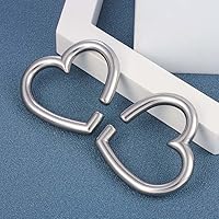 Vista 6 de LADEMAYH 2 piezas pesas para orejas estiradas, joyería corporal, ajuste mínimo de calibre 6g a 1 pulgada con estilo de corazón, aro, pájaro de acero