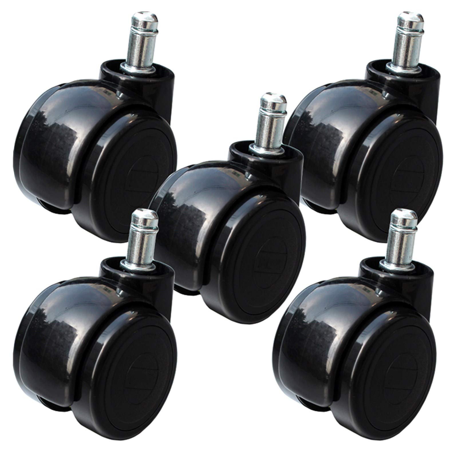 Roulettes de chaise de bureau pivotantes de 5 cm lot de 5 accessoires noir