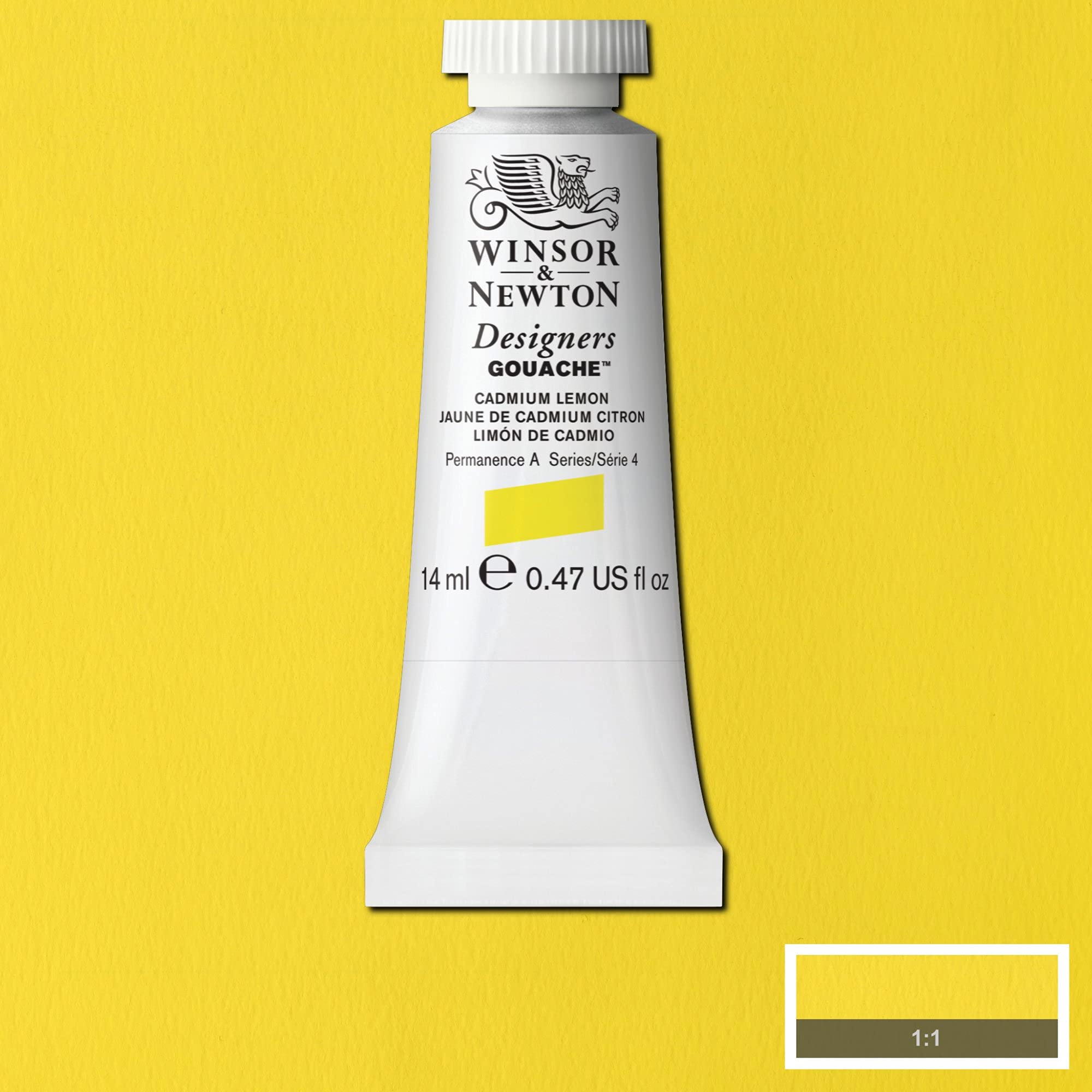 Winsor & Newton Designers Gouache, Cadmium Lemon, 14 ml Tube, Cadmio Yellow - Image 2