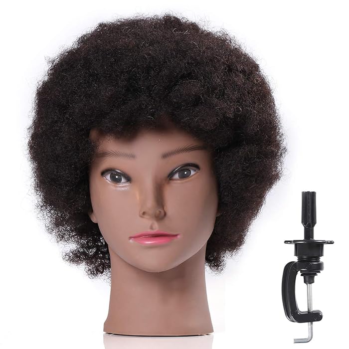 Buy Unionbeauty 9 Inch Afro Mannequin Head with 100 Human Hair for