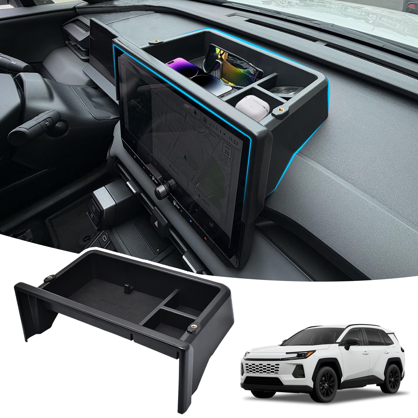 Photo 1 of GZSH Dashboard Console Organizer for 2026 RAV4 12.9-Inch Screen