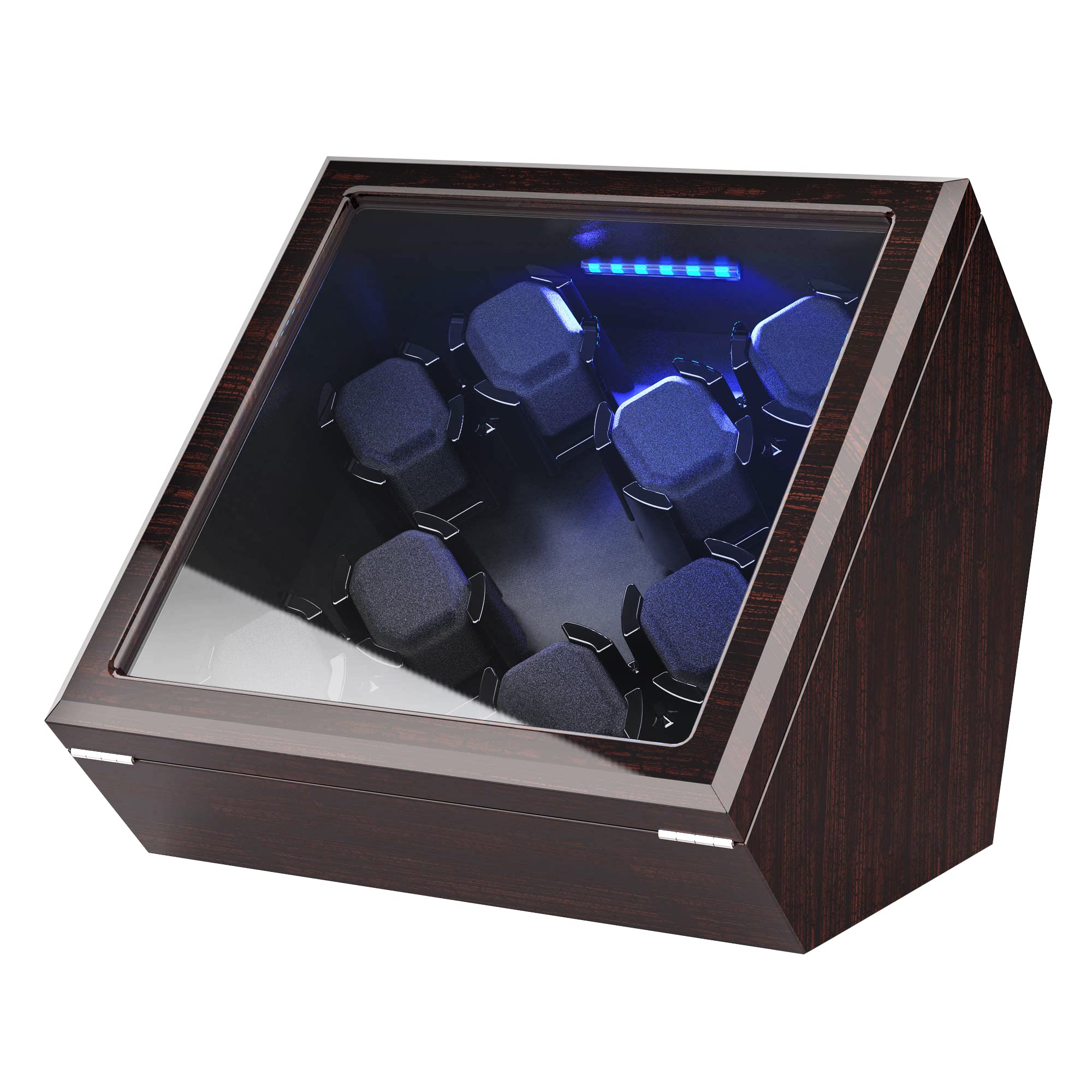 Watch Winder, [Newly Upgraded] Soft Flexible Watch Pillows Automatic Watch Winder Box, 8 Winding Spaces with Built-in Illumination