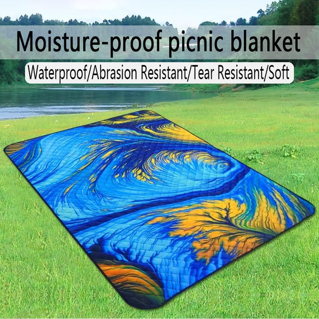 Portable Picnic Blanket,Picnic Blanket,Beach Mat Picnic Blanket,140 * 200cm Picnic Mat With Carrying Handle Machine Washable,Foldable Outdoor Beach Blanket,for Family Picnic Camping Hiking Park ( Colo