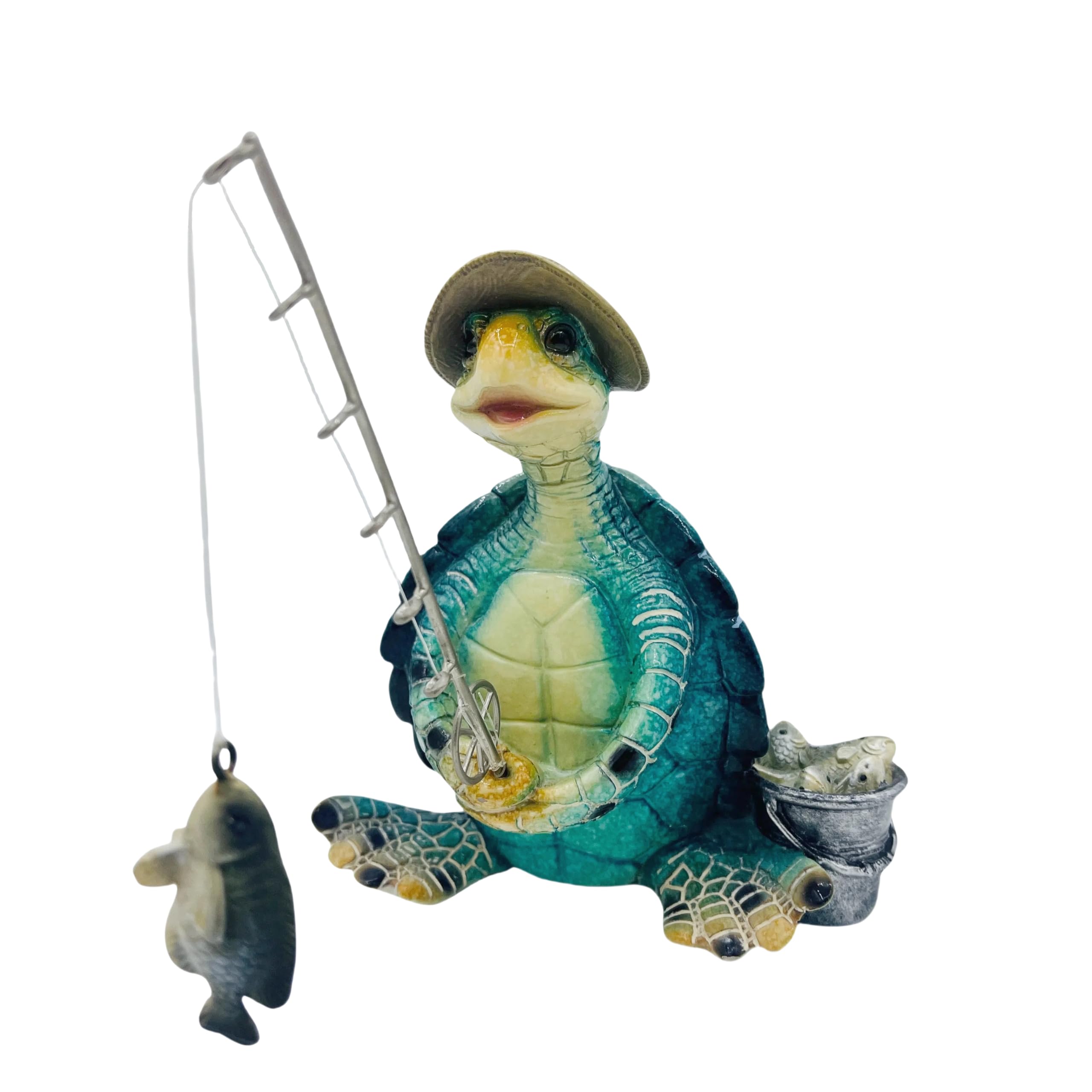 Xzlgyffy Turtle Fishing Decor, Summer Garden Statues, Nautical Coastal Beach Decorations, Home Office Decor Gifts, Bookshelf Desk Bathroom Tabletop