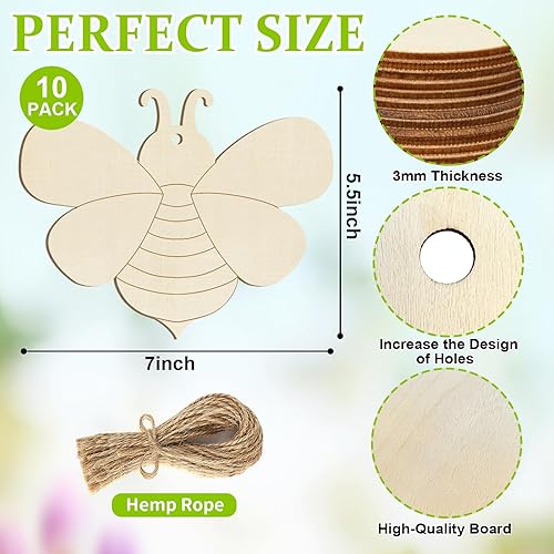 Miniatura 252 de Trébol de madera de gran tamaño de 7 pulgadas, adornos para el día de San Patricio para pintar, tréboles de madera en blanco en blanco, sin