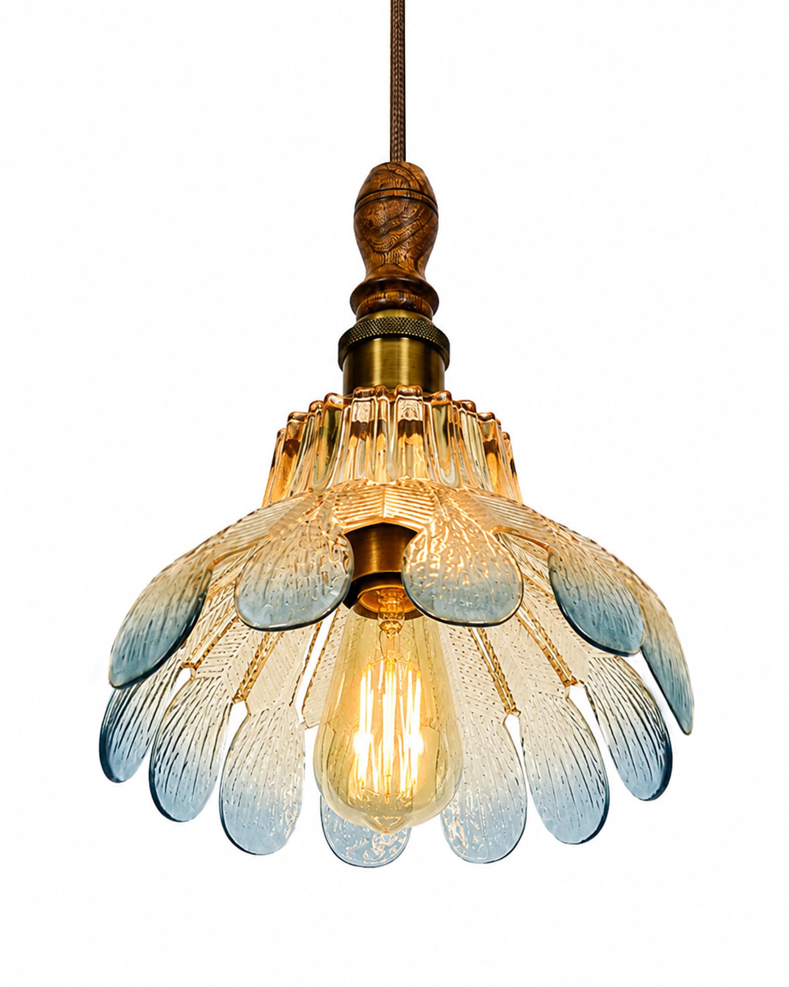 Buy Homesake® Botanica Pendant Lamp | Petal Scalloped Glass