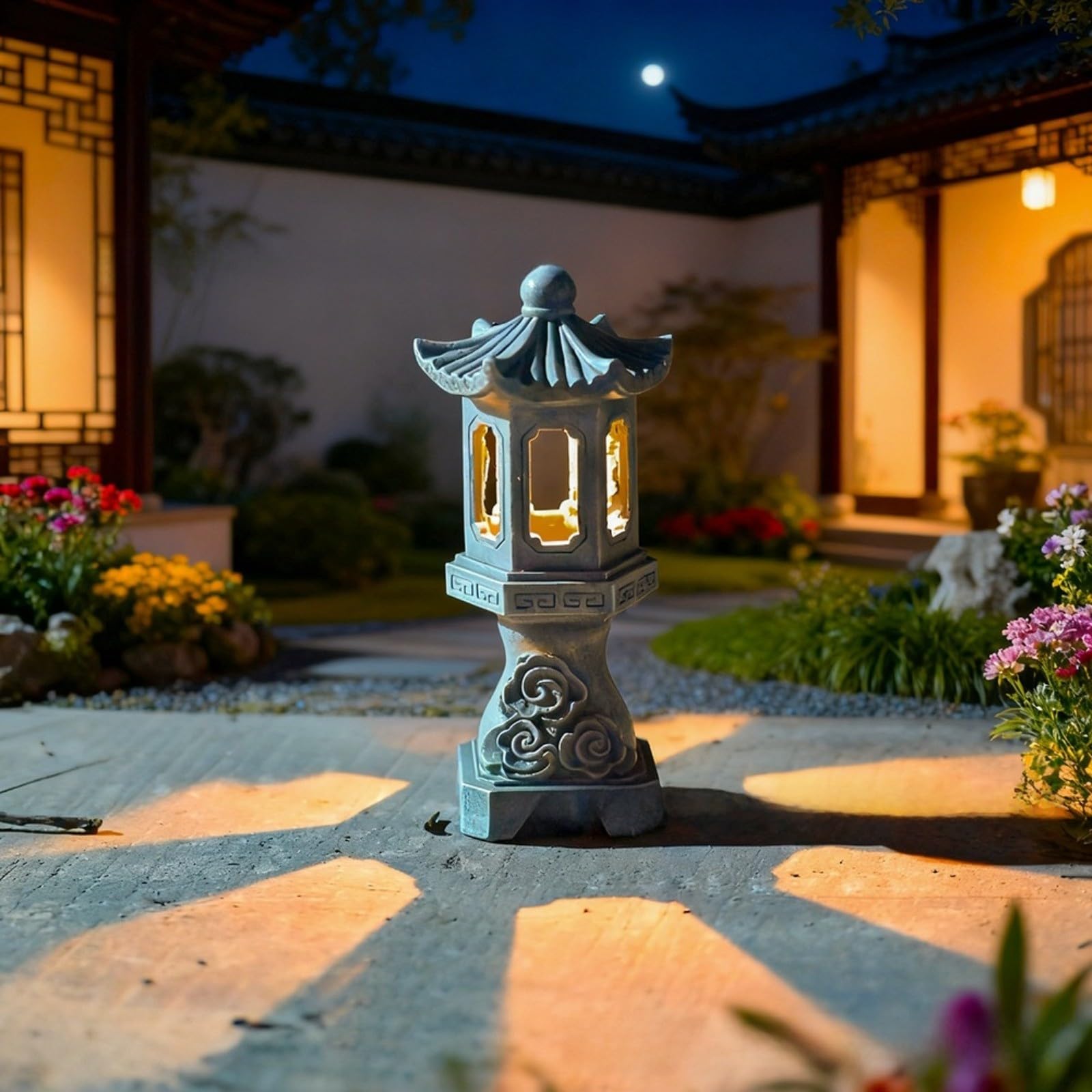 per il giardino solare stile cinese luci resina pietra MIKMLYZE