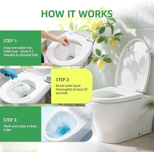 Miniatura 4 de TIMOHCR Paquete grande de 30 pastillas limpiadoras de inodoro, de disolución rápida, sin plástico, potente, limpia, séptica, segura, desodoriza,
