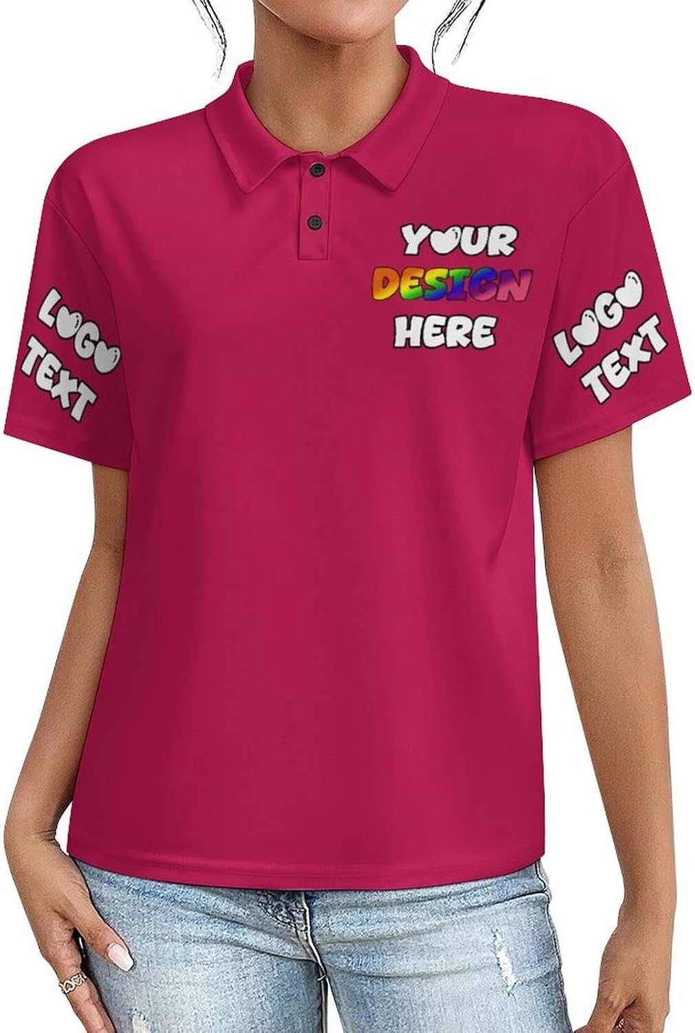 Customized Ladies Polo Shirt Design Your Own Logo Soft Fabric Short Sleeve Top for Team Uniform Business Casual