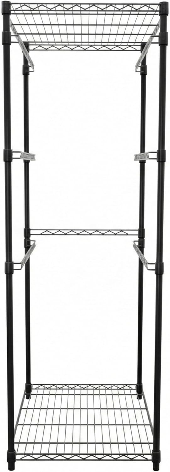 MonsterRAX 5-Tier Heavy Duty Garage Slide Rack for 27-Gallon Totes. Industrial metal organization, 250lb capacity, NSF Certified. (Bins not included) (Black)