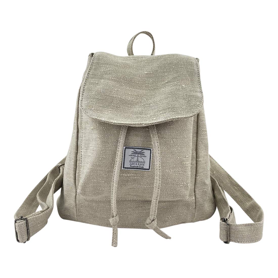 Santa Playa, Explorer Backpack Handmade from Woven Hemp - Eco-Friendly, Washable, Durable Material - Cute, Fashionable Bag with Adjustable Straps, Drawstring Closure for Everyday Use - Hemp Jeans