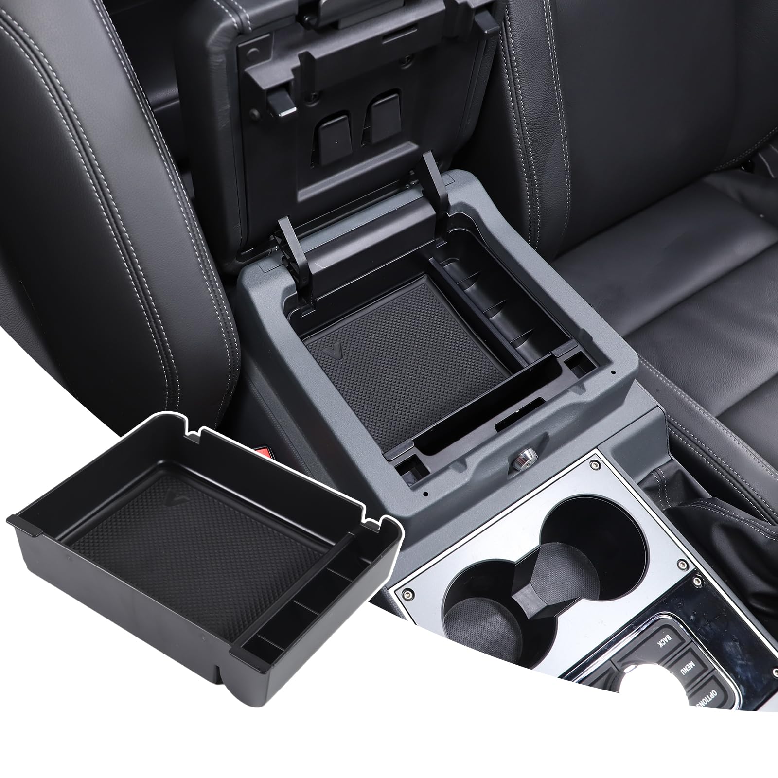 Compatible with Ineos Grenadier 2020-2024 Centre Console Storage Box, Car Armrest Organiser Tray with Anti-slip mat Interior Accessories