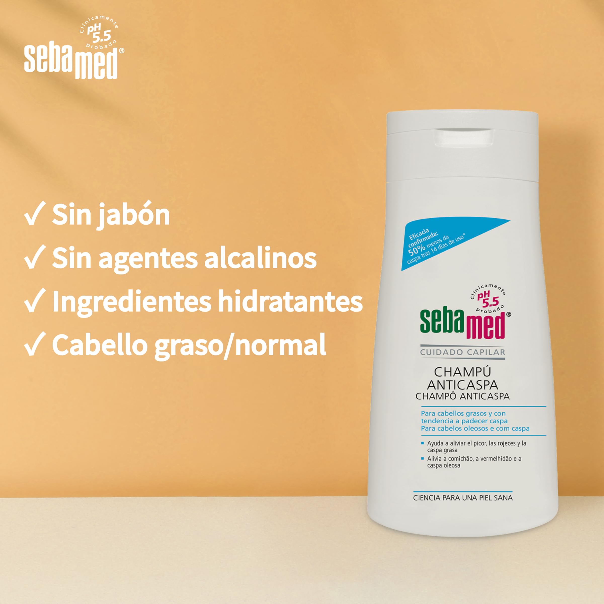 Sebamed Champú Anticaspa, Elimina la Caspa Grasa, Fórmula Extra Suave que Reduce el Picor e Irritación