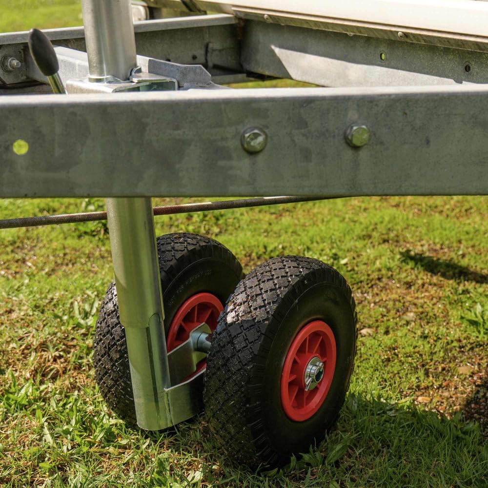 Roue Jockey double - Tube métal 48mm - Pneus increvable 260x85mm - Pour caravane et remorque