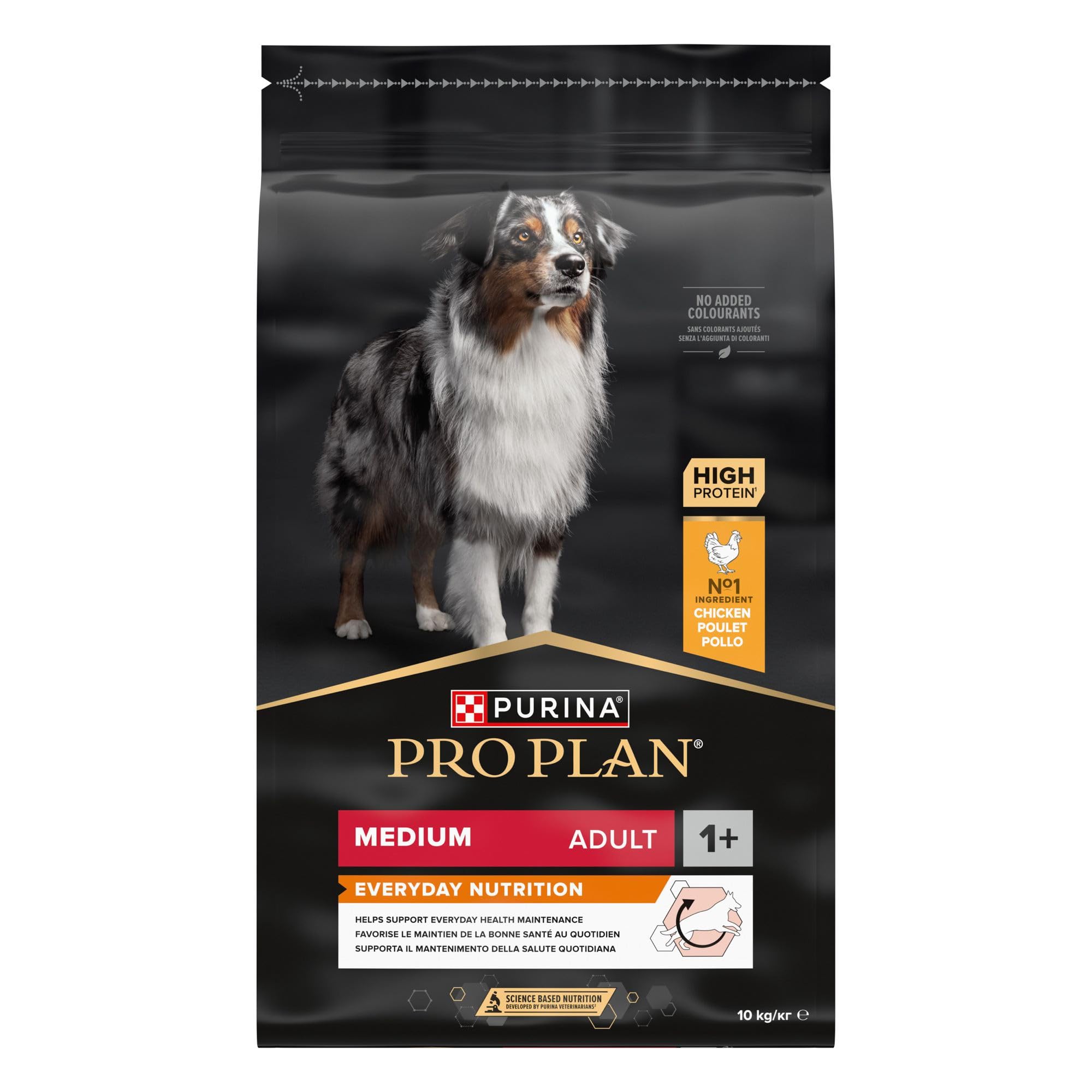 Pro Plan Medium Adult Everyday Nutrition, sucha karma dla psów, bogata w kurczaki, dla średnich psów, 1 opakowanie (1 x 10 kg)