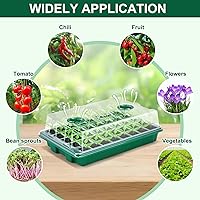 Vista 2 de 5 bandejas de inicio de semillas de 200 celdas con cúpula de humedad, bandejas de inicio de semillas para iniciación de siembra de semillas, mini