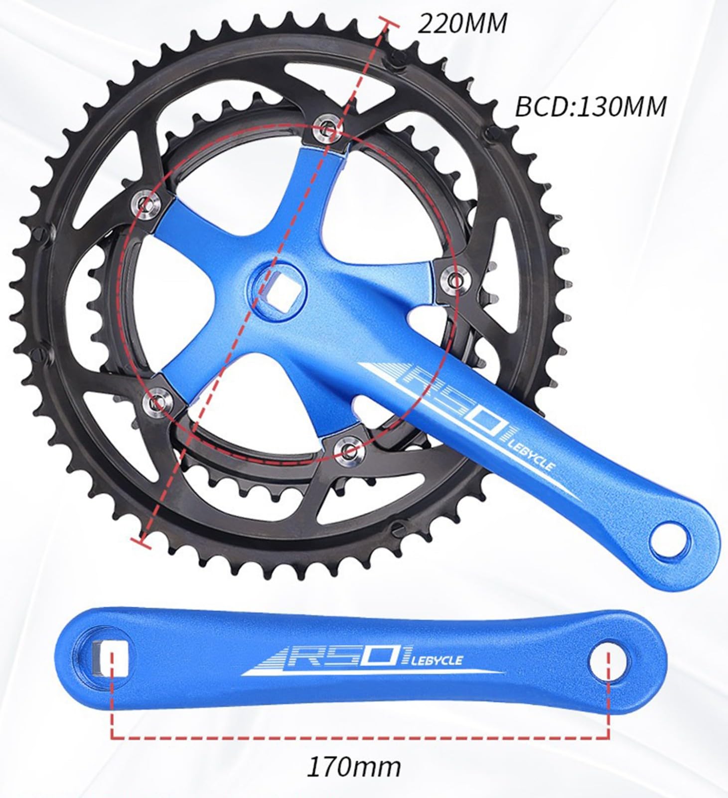 Guarnitura Bici 170 Mm 39/53T Lega Di Alluminio Set Di Pedivelle Adatto Alle Guarniture Per Bici Da Strada, Pedivella Bici, Pedivelle Mtb