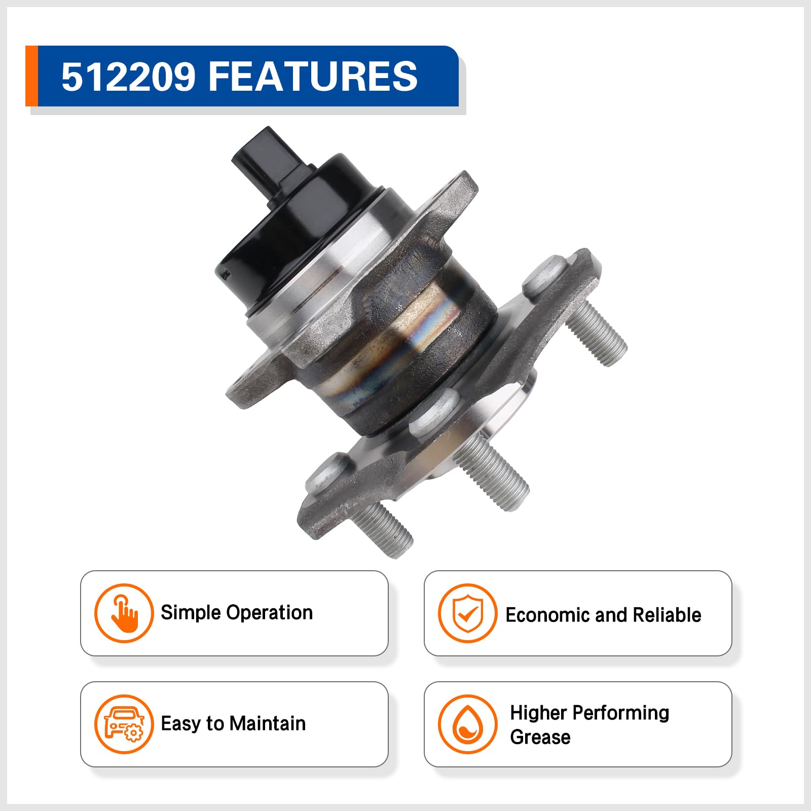 Amazon.com: PAROD 512209 Rear Wheel Bearing and Hub Assembly