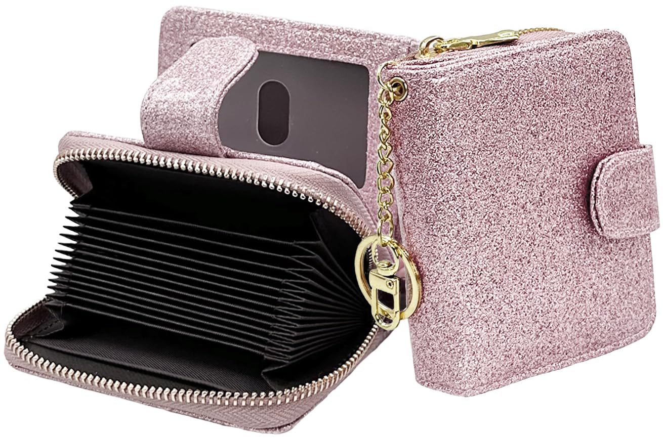 Beurlike Women's RFID Credit Card Wallet Organizer Case Leather Ladies Small Security Card Holder