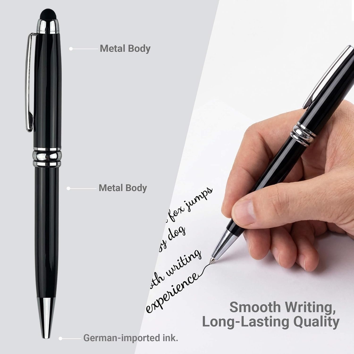 Yastar Personalized Gift Ballpoint Pens with Stylus - with 12 Black Ink Refills Custom Name Or Message Pens for Business, Teachers, and Students. Ideal Gift for Graduations 2026, 12pcs/Pack