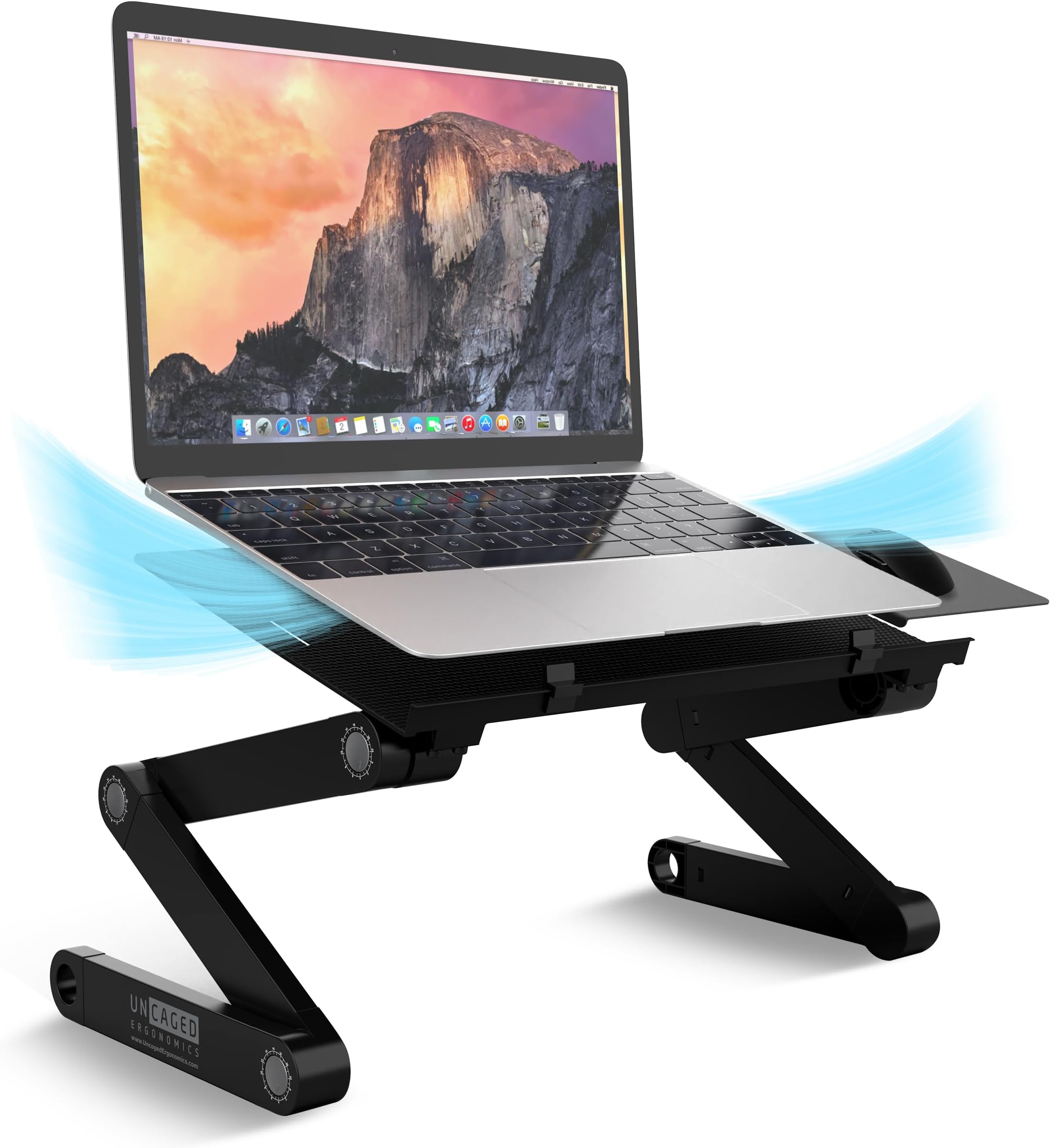 WorkEZ BEST Adjustable Laptop Stand and Desk for Bed - Aluminum Computer Holder with Cooling Feature