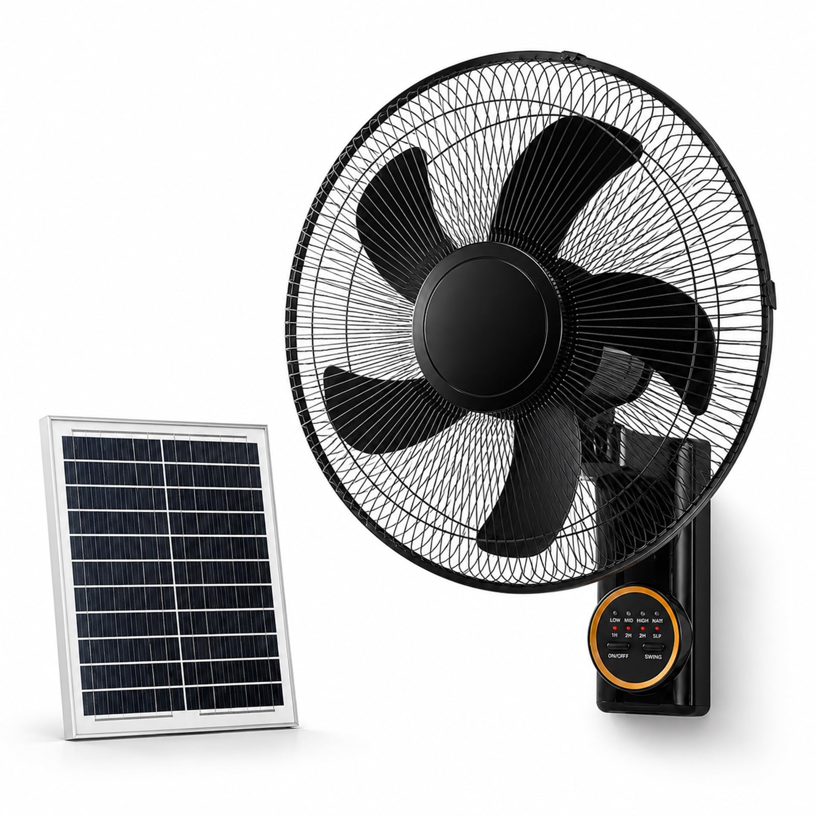 Ventilatore a Parete ad Energia Solare da 40 cm con Pannello Solare da 20 W