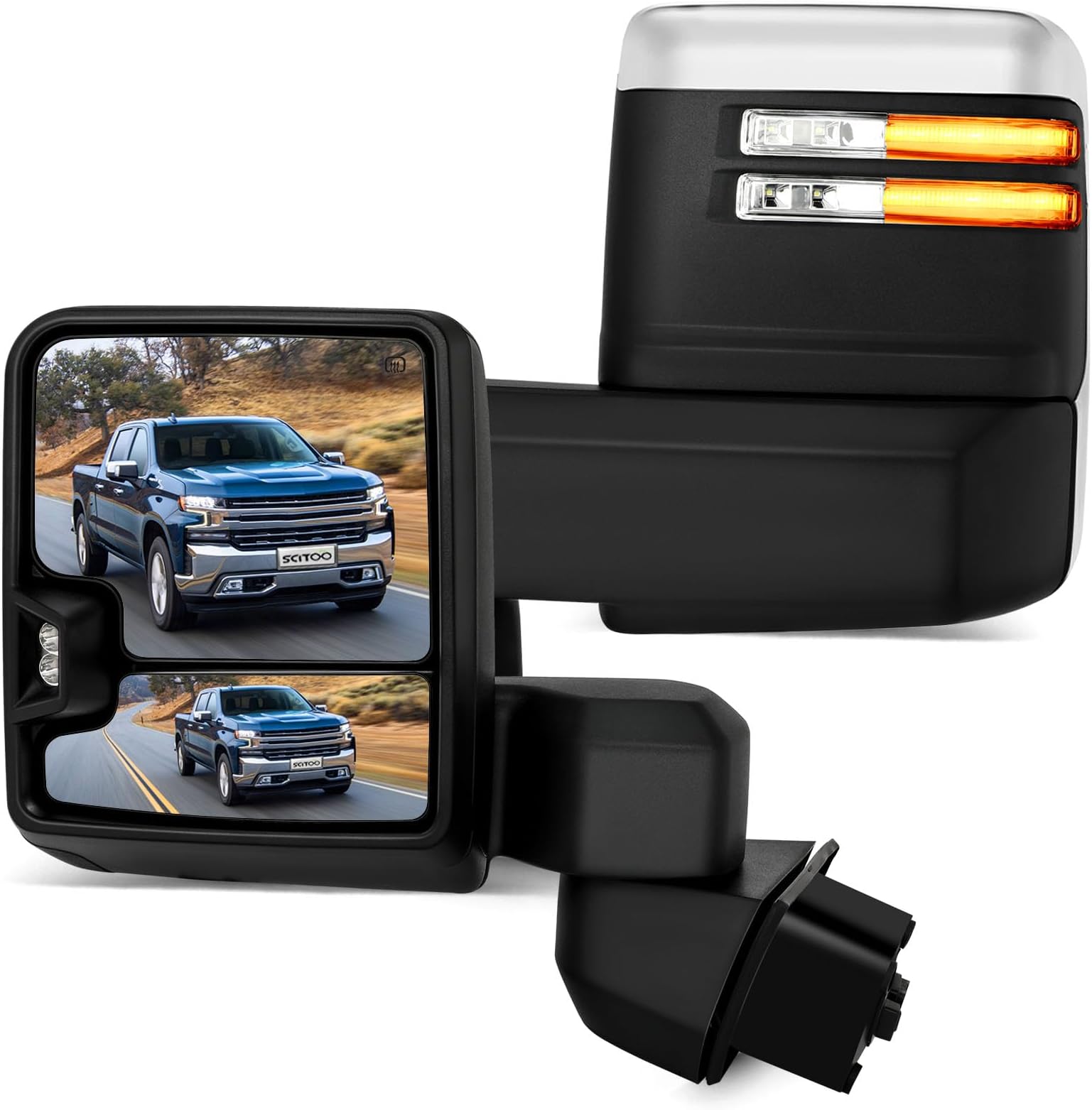 Chrome Tow Mirrors Power Fold For 2015-2019 Silverado GMC Sierra 2500HD 3500HD - Foto 9