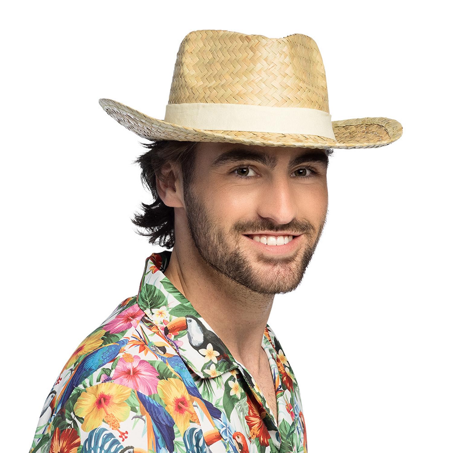 Boland - Chapeau de paille Summer pour adultes, lot de 6, chapeau pour costumes, carnaval et soirées à thème, couvre-chef