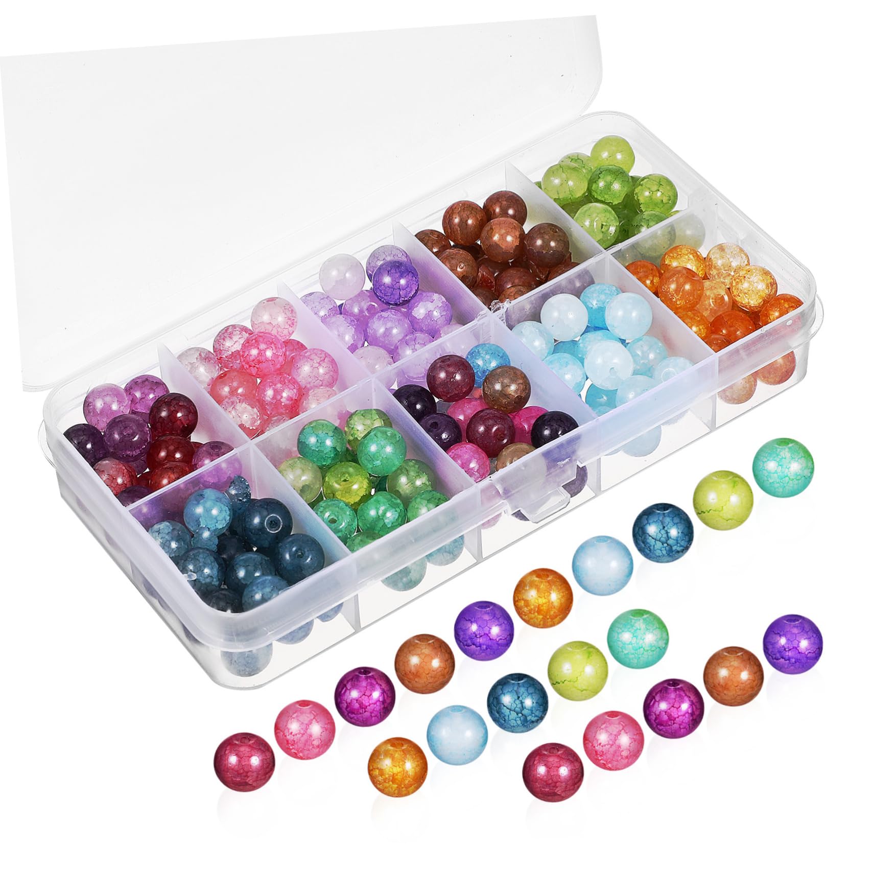 Juego de Cuentas de Vidrio 200 Piezas, Cordón para Manualidades