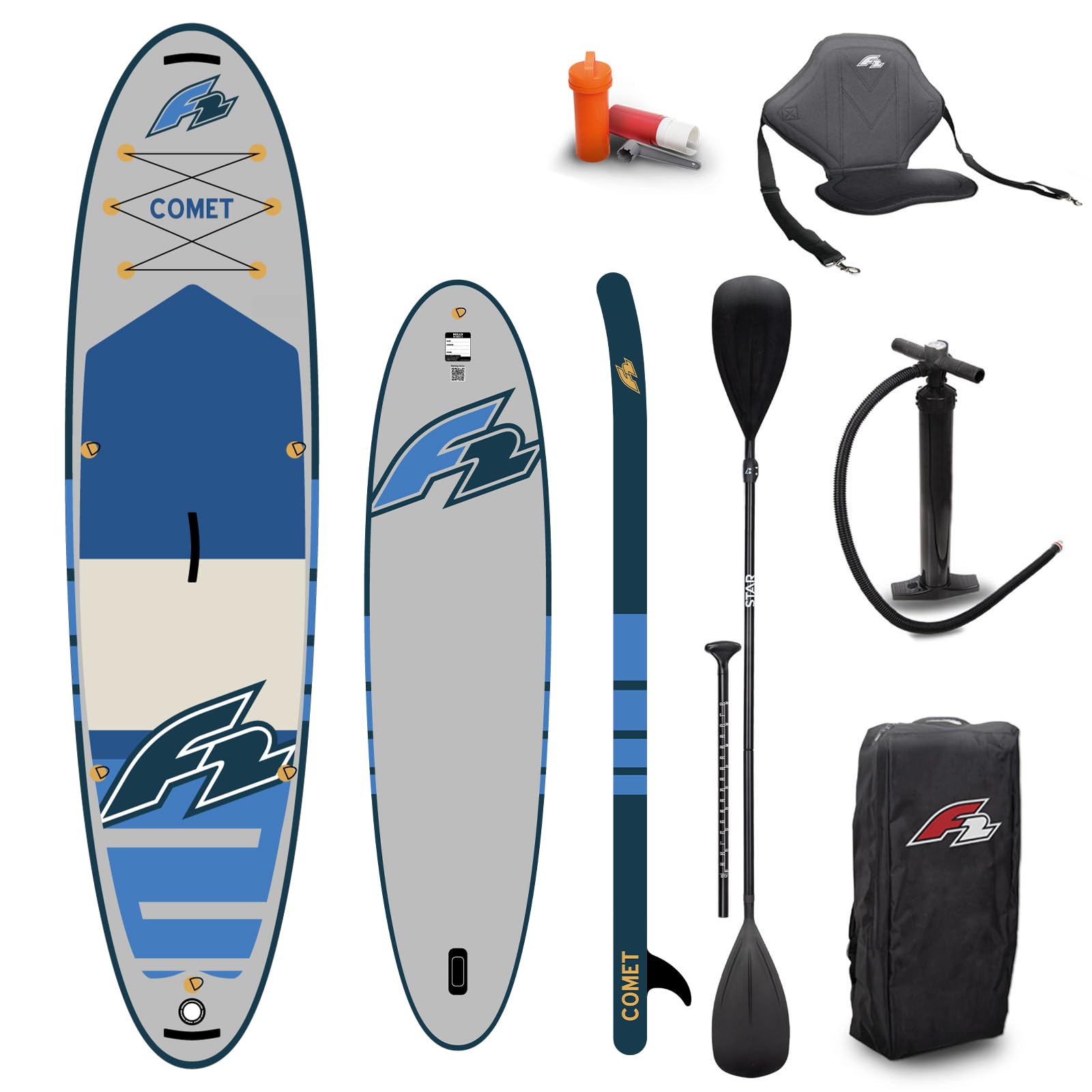 F2 SUP Stand Up Paddle Board Comet - Größe/Farbe/Zubehör wählbar