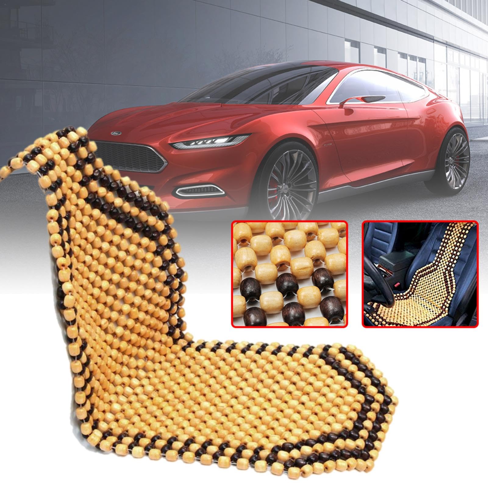Sedile Con Perline Di Legno - Coprisedili Per Auto Con Perline, Sedile Conducente Con Perline Di Legno | Comodo Cuscino Del Sedile In Legno, Coprisedile Estivo Con Perline In Legno, Cuscino Massaggian